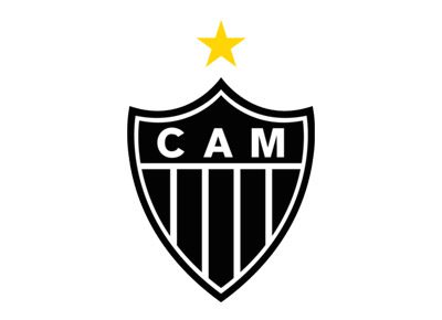 Football colored in the colors of the Atletico-Mineiro logo