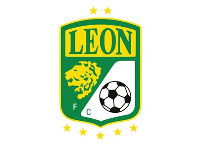 Football colored in the colors of the Club-Leon logo