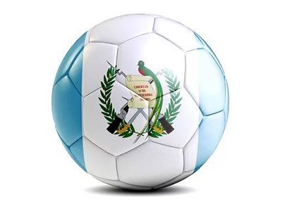 Football Color of Guatemala Logo - A shield in blue and white with a yellow triangle and two crossed rifles, representing the emblem of the Guatemalan football team