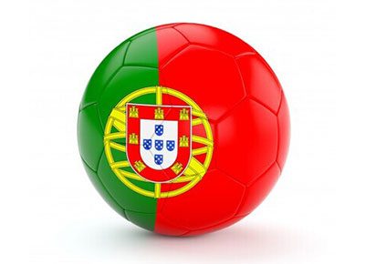 Football Color of Portugal Logo - A shield in red and green with a silver football in the center, representing the emblem of the Portuguese football team