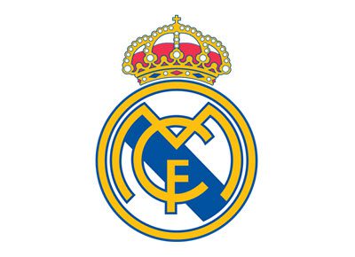 Football colored in the colors of the Real-Madrid logo