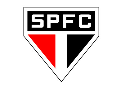 Football colored in the colors of the Sao-Paulo-FC logo