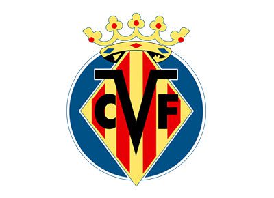 Football colored in the colors of the Villarreal logo
