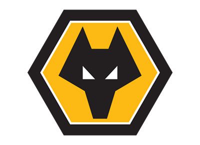 Football colored in the colors of the Wolverhampton-Wolves logo