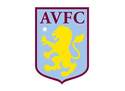 Football colored in the colors of the avfc logo