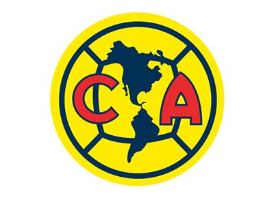 Football colored in the colors of the club-america logo
