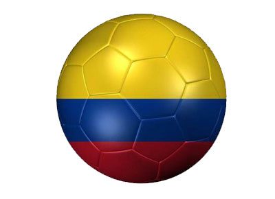 Football colored in the colors of the colombia flag