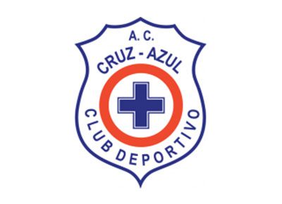 Football colored in the colors of the cruz-azul logo