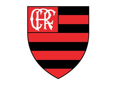 Football colored in the colors of the flamengo logo
