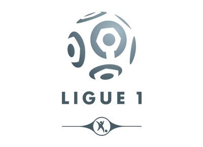 Football colored in the colors of the ligue1 logo